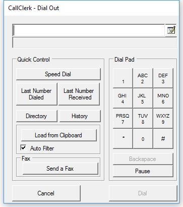 CallClerk - Dial Out Window