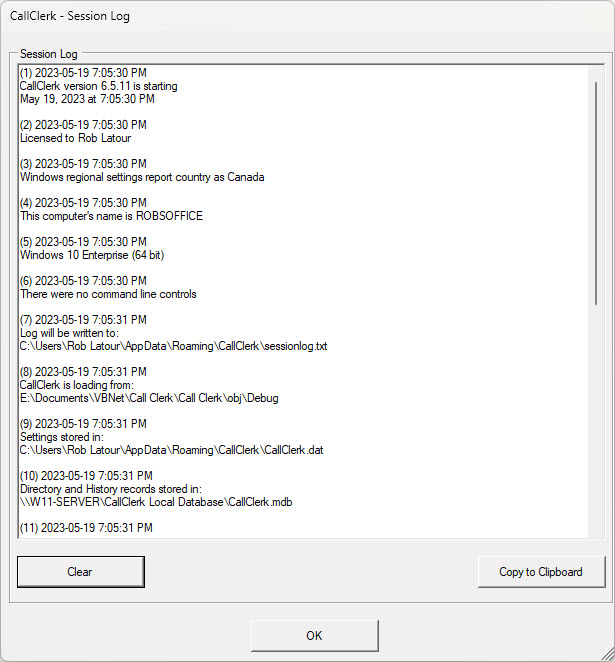 CallClerk Session Log