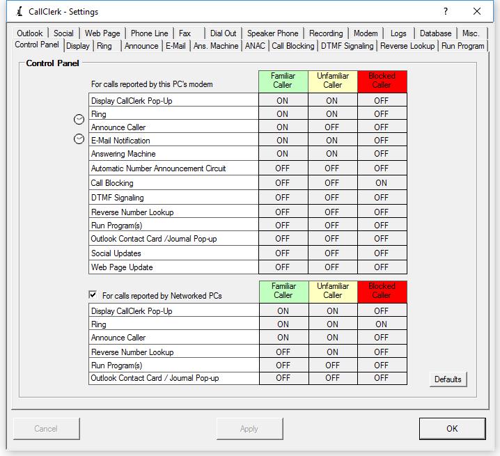 CallClerk Control Panel