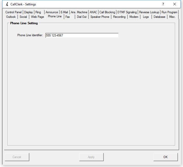 CallClerk Settings Phone Line