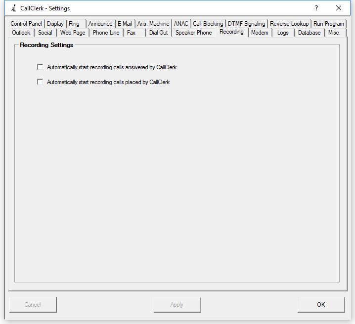 CallClerk - Settings Recording